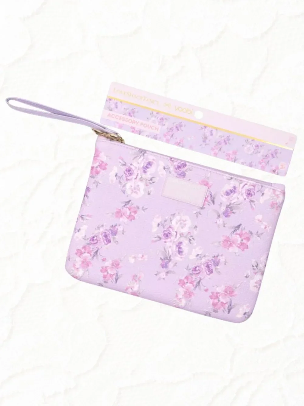 💜 LoveShackFancy x Target - Flat Zip Pencil Case with Strap - Hibiscus